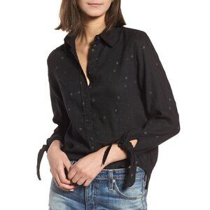 RAILS Robyn Black Embroidered Stars Button Down Shirt